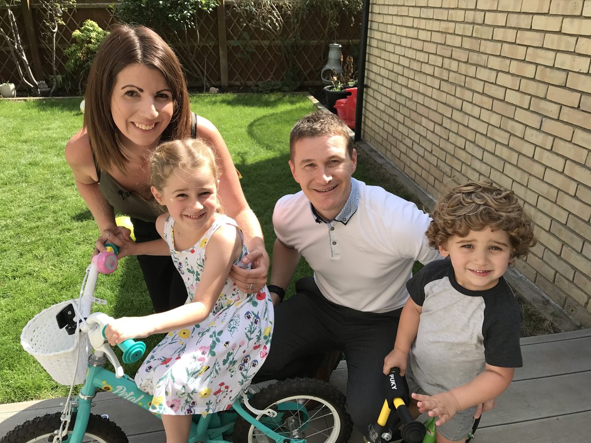 Former EAAA patient Charlotte Salmons with her family.