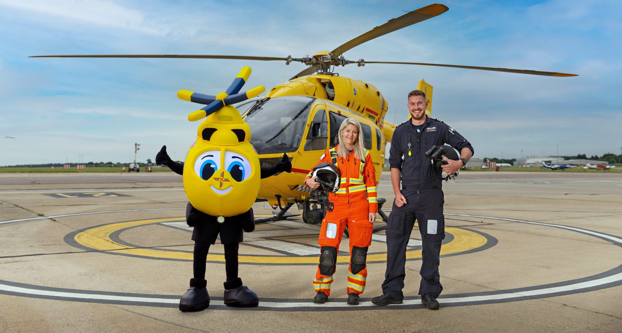 Helibobs with Dr Nicola Ebbs and Pilot Seb Powderham