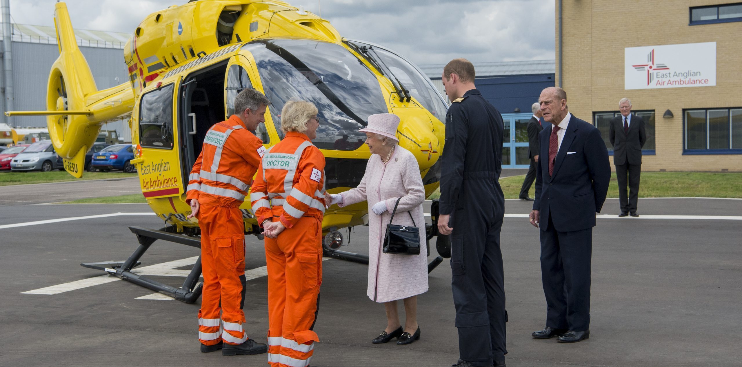 Paramedic Mark Milson with the queen and Duke of Edinburgh