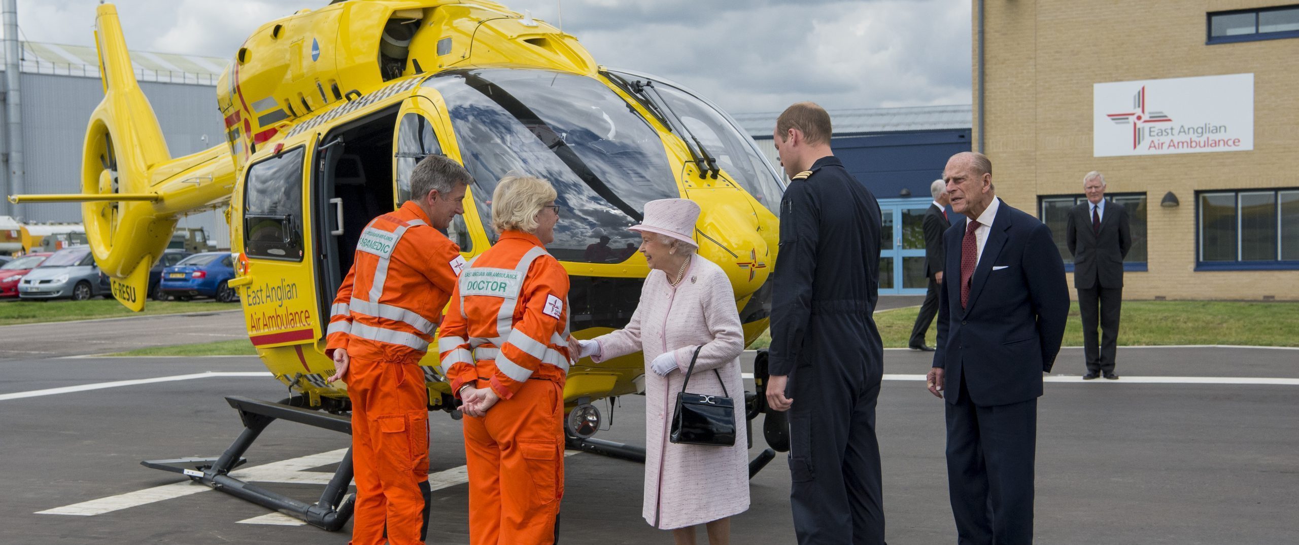 Paramedic Mark Milson with the queen and Duke of Edinburgh