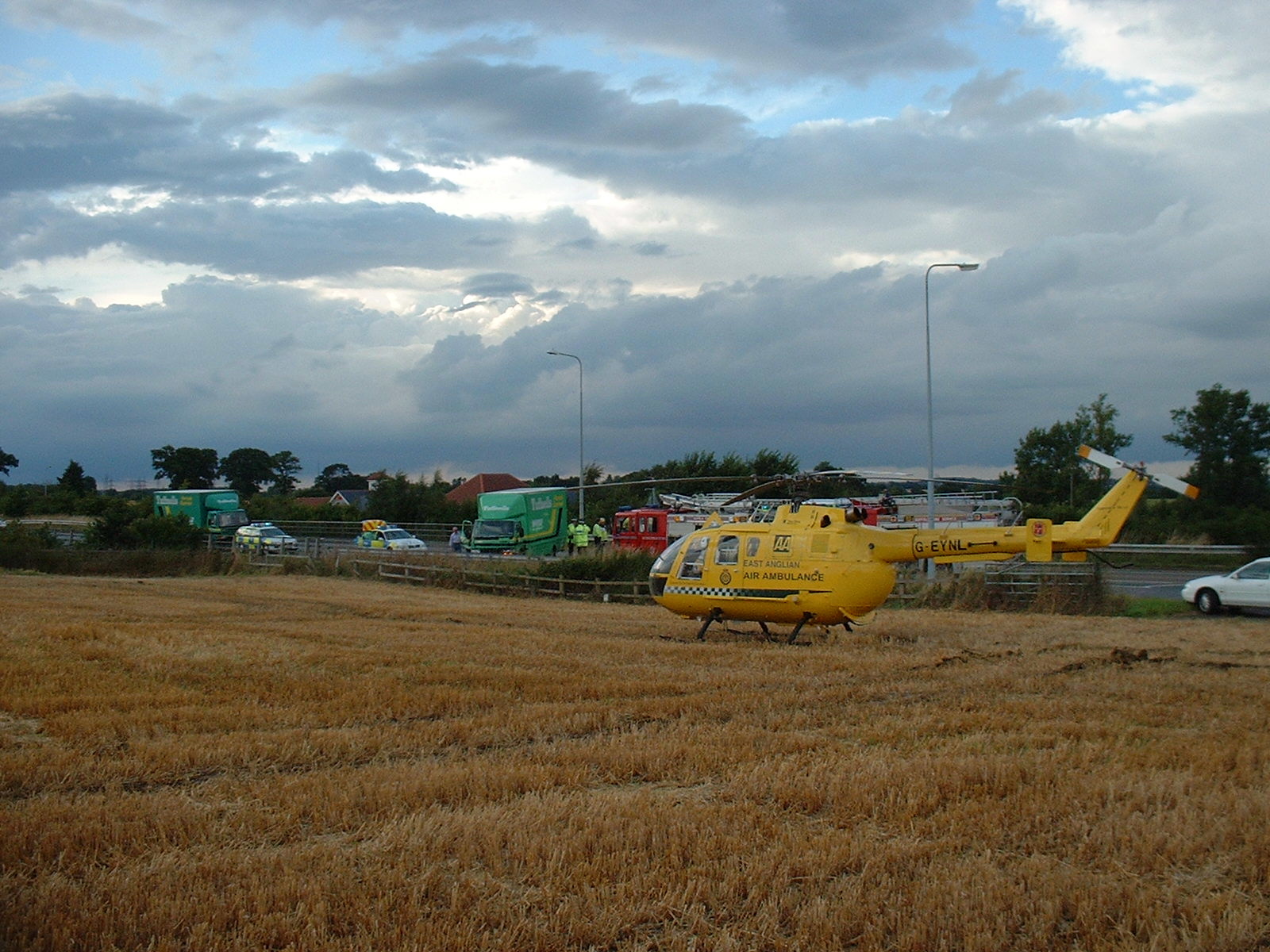 Old EAAA helicopter at scene