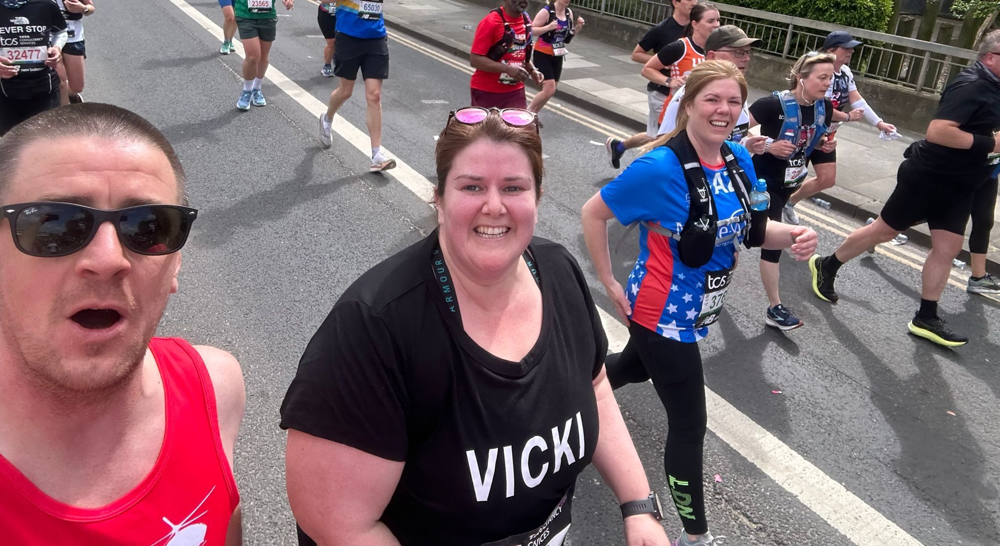 Mark and Vicki running London Marathon