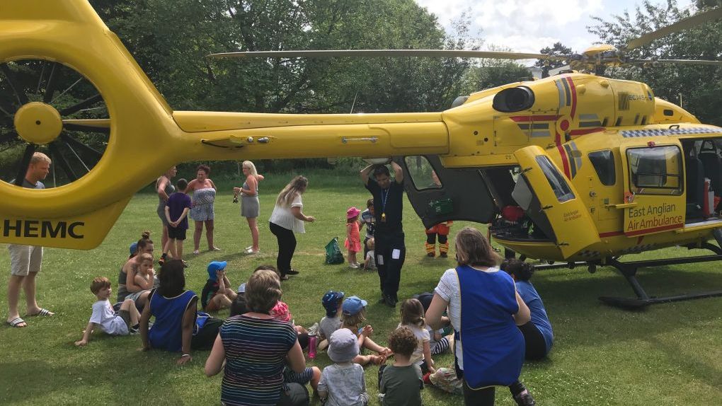 EAAA Pilot Eduardo speaking to school children