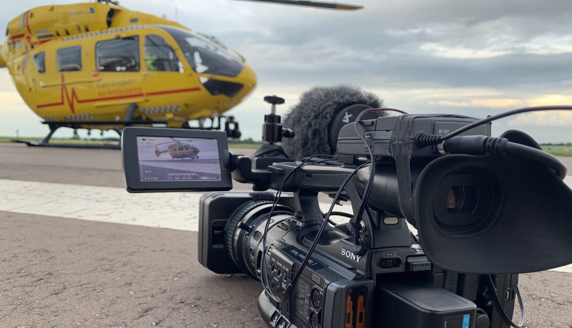 Emergency Helicopter Medics filming behind the scenes